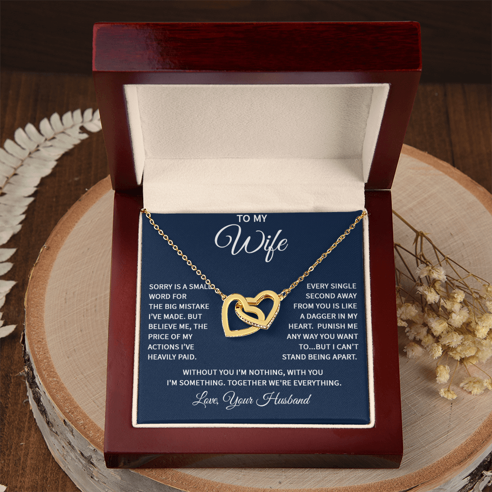 Wife Interlocking Heart Love Necklace