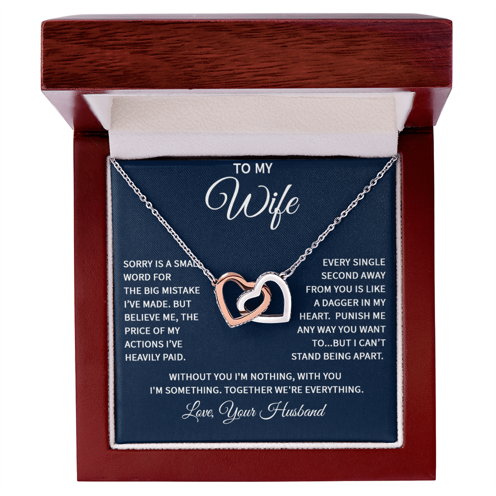 Wife Interlocking Heart Love Necklace
