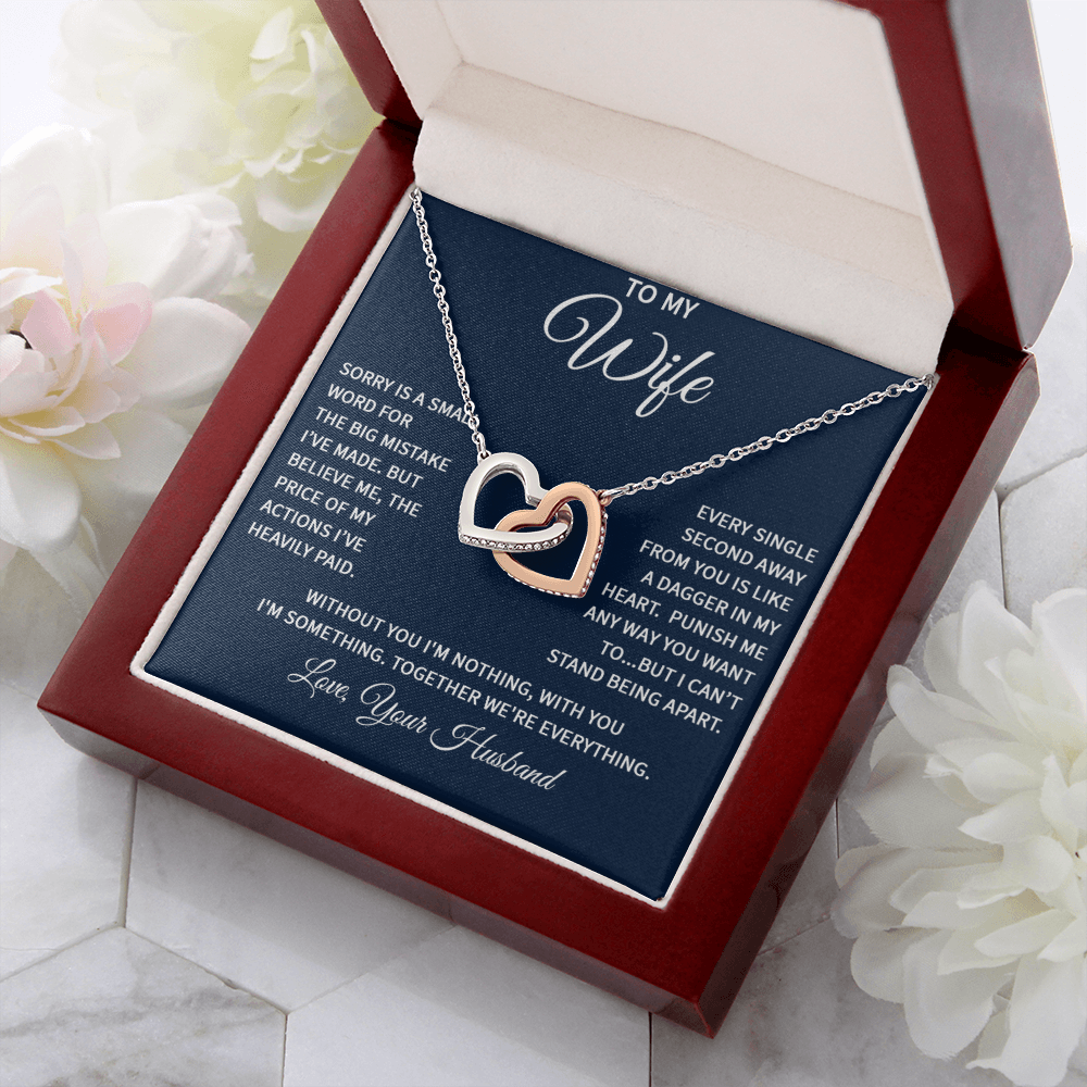 Wife Interlocking Heart Love Necklace