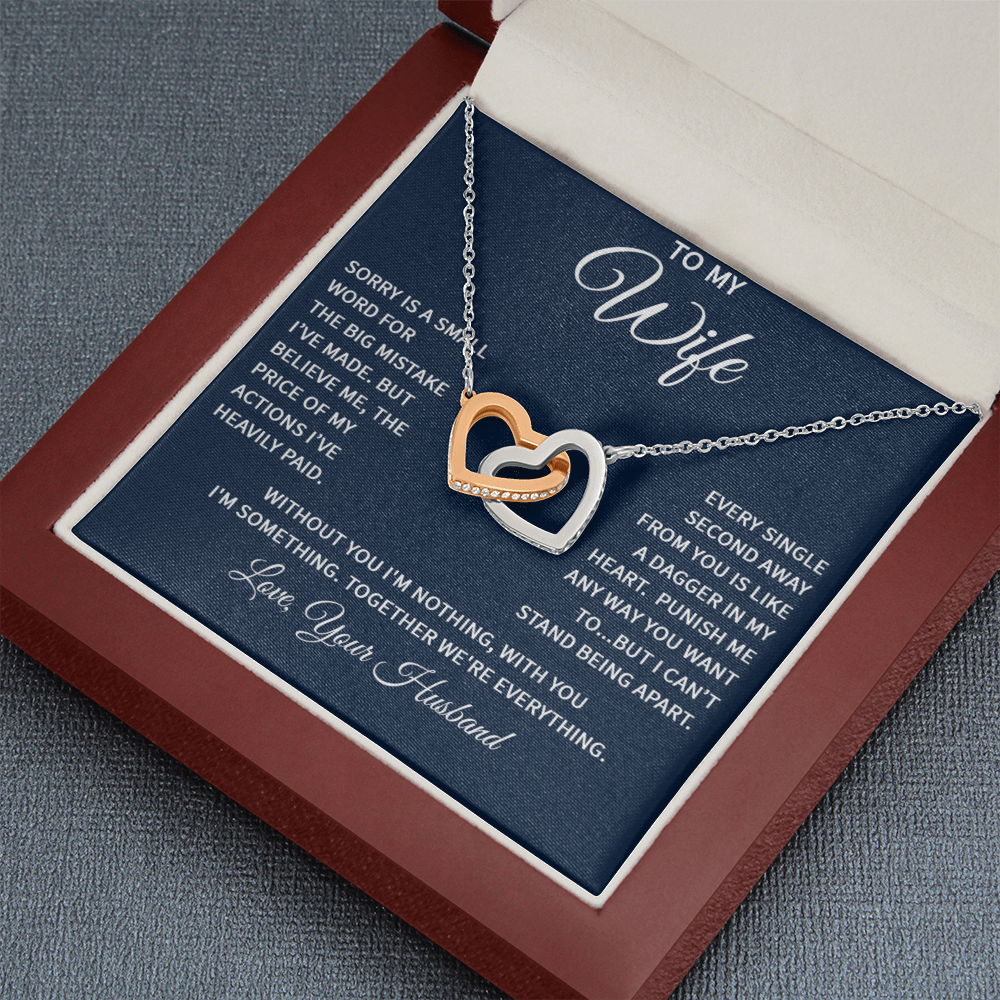 Wife Interlocking Heart Love Necklace