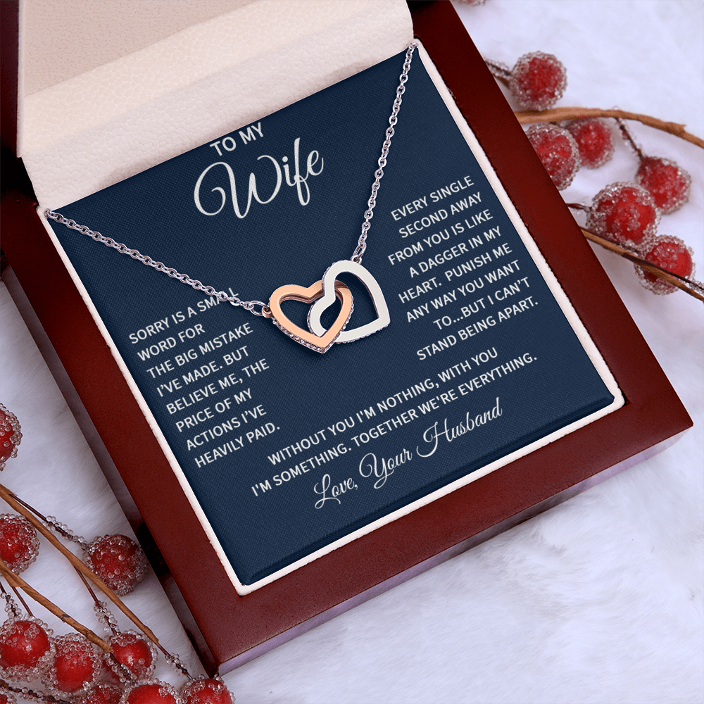 Wife Interlocking Heart Love Necklace