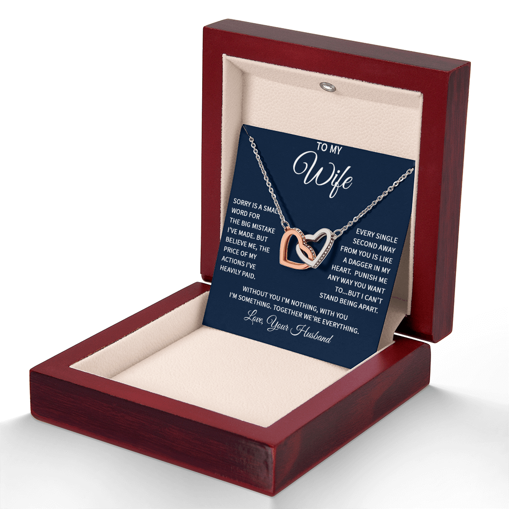 Wife Interlocking Heart Love Necklace