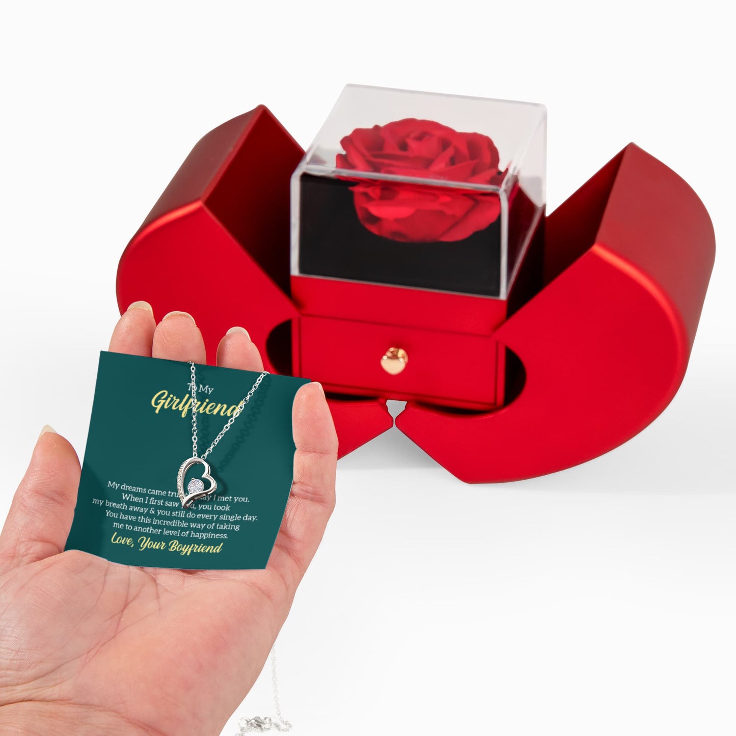 Girlfriend   Love Necklace and Heart Box set