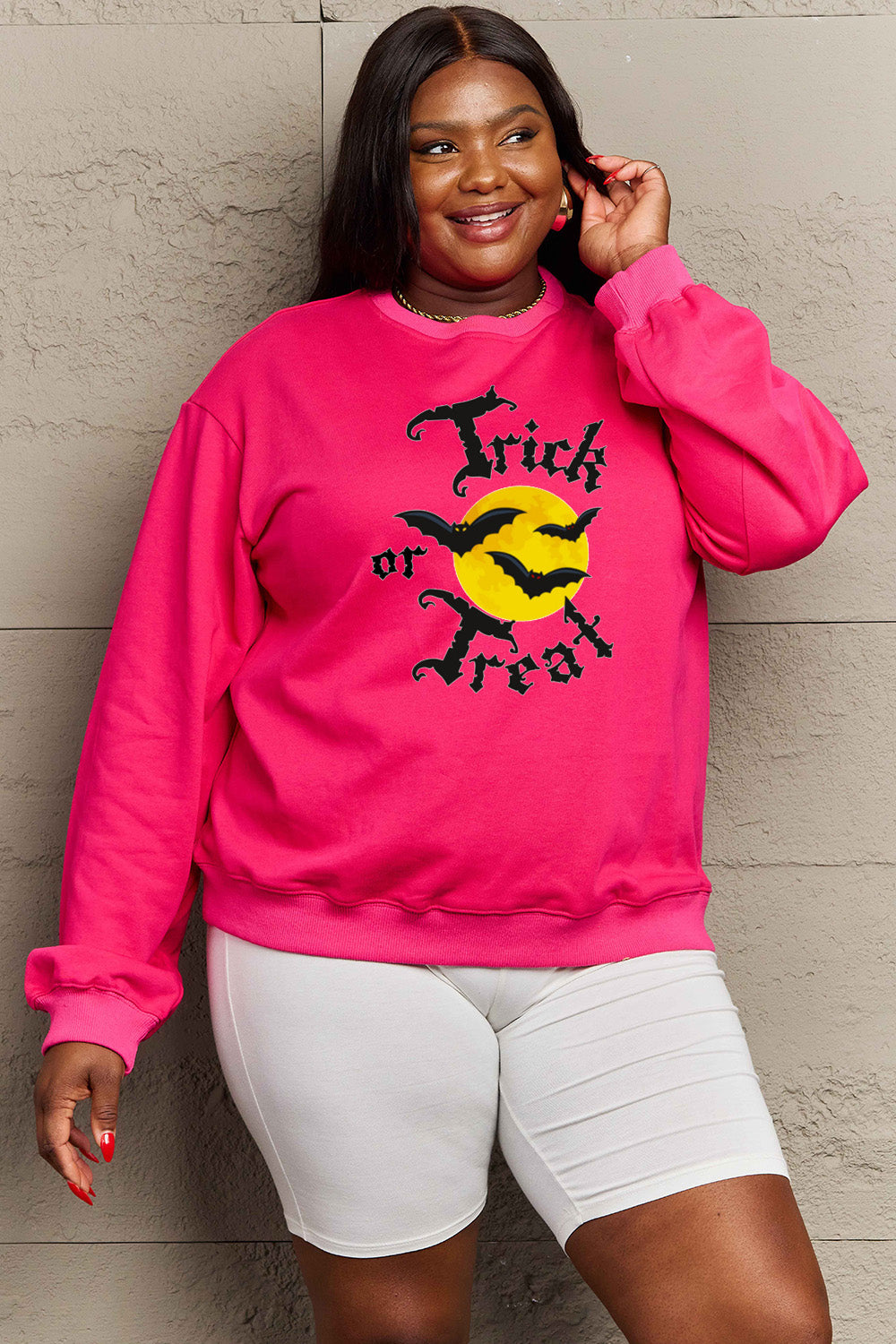 Simply Love Full Size TRICK OR TREAT Graphic Sweatshirt