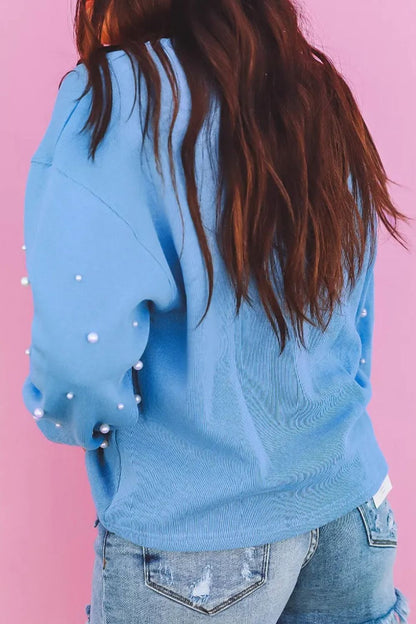 Pearl Detail Long Sleeve Sweatshirt