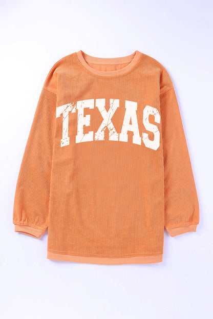 TEXAS Round Neck Long Sleeve Sweatshirt