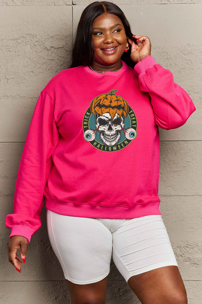 Simply Love Full Size Skull Graphic Sweatshirt