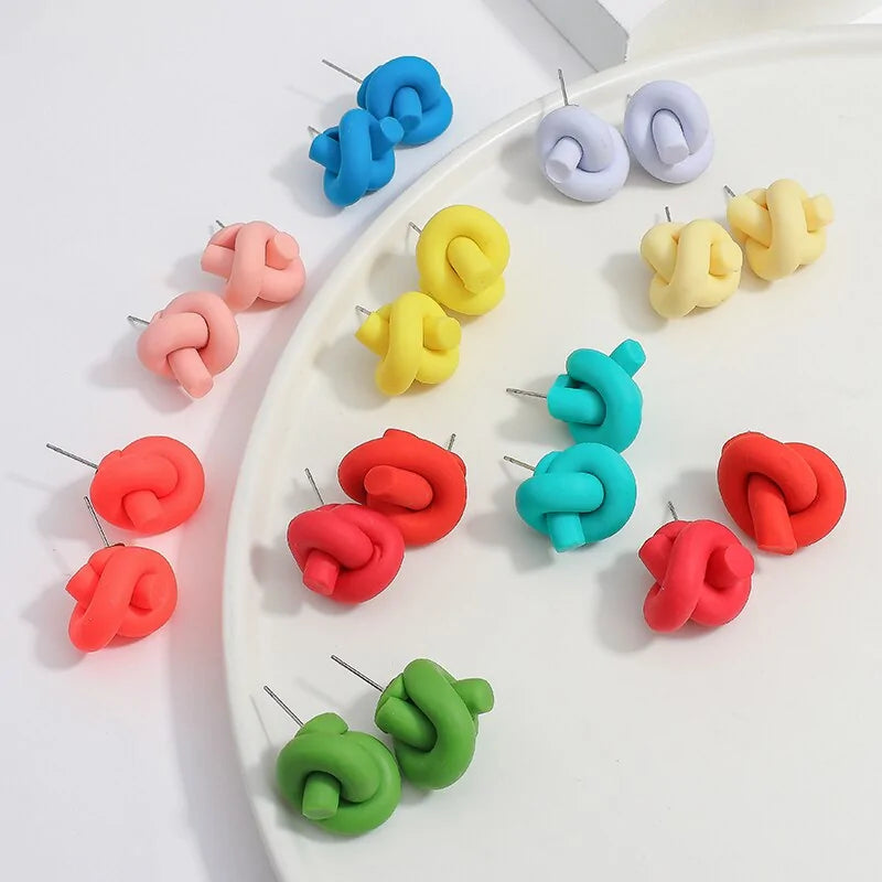 Twist Polymeric Clay Stud Earrings