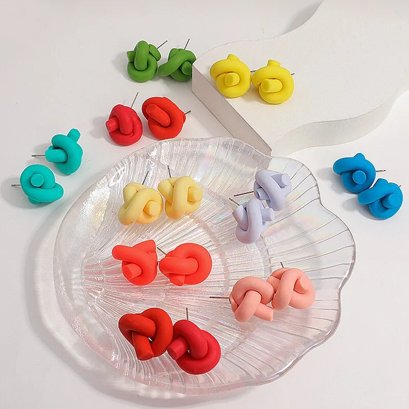 Twist Polymeric Clay Stud Earrings