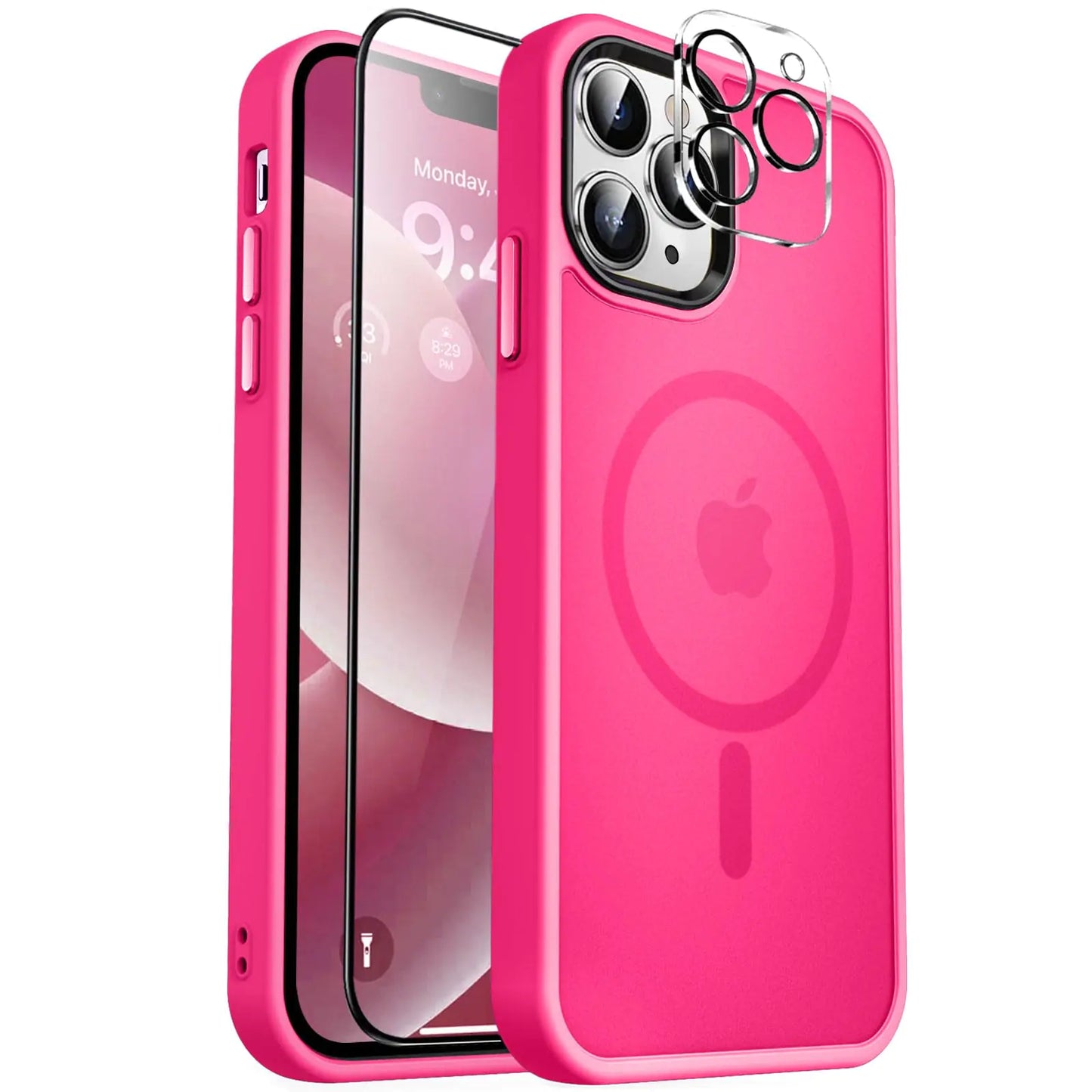 MOCCA Strong Magnetic for iPhone 12 Pro Max Case,[Compatible with Magsafe][Glass Screen Protector+Camera Lens Protector] Slim Thin Shockproof Cover Phone Case for iPhone 12 Pro Max 6.7", Clear