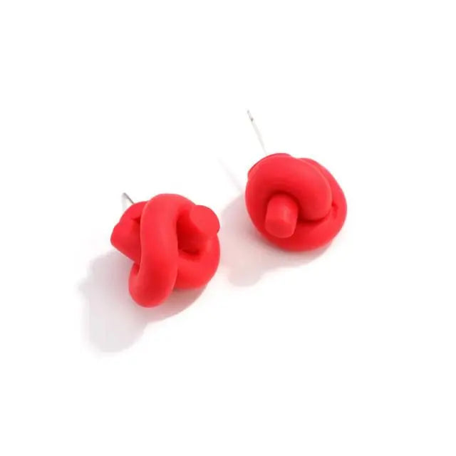 Twist Polymeric Clay Stud Earrings