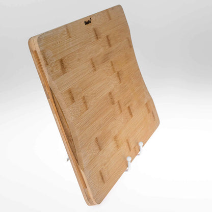 Wood Cutting Board for Kitchen 15x10 inch - Wooden Serving Tray - Large Bamboo Chopping Board with Juice Groove and Handles